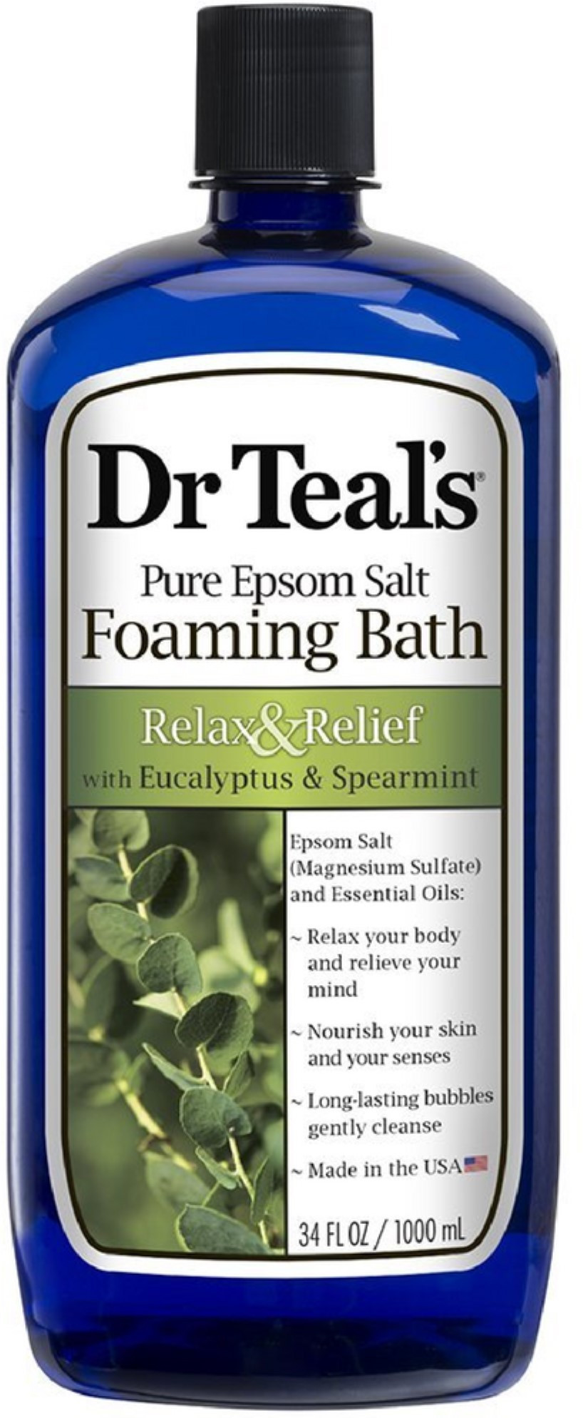 Dr Teal's Relax & Relief Eucalyptus & Spearmint Foaming Bath With Pure Epsom Salt 34 Fl Oz
