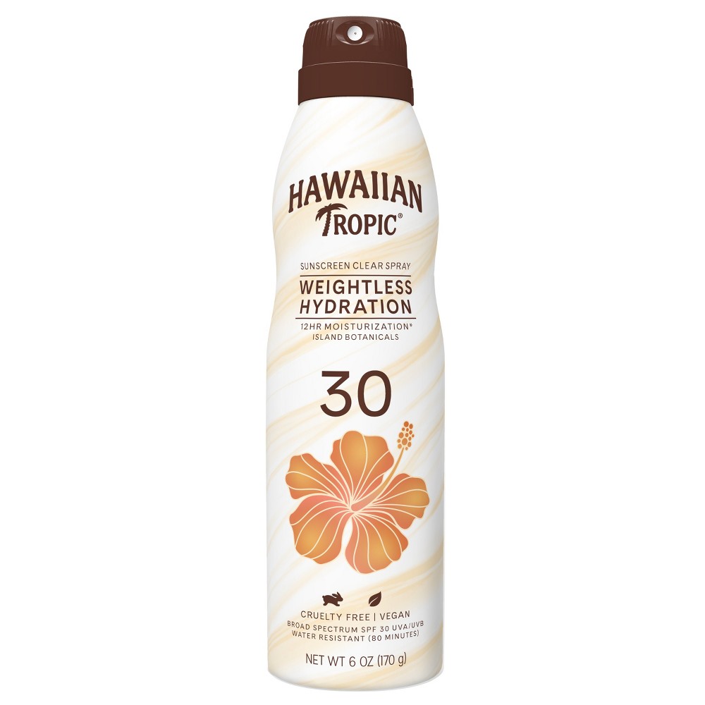 Hawaiian Tropic Silk Hydration Sunscreen, Weightless, Clear Spray, Broad Spectrum SPF 50
