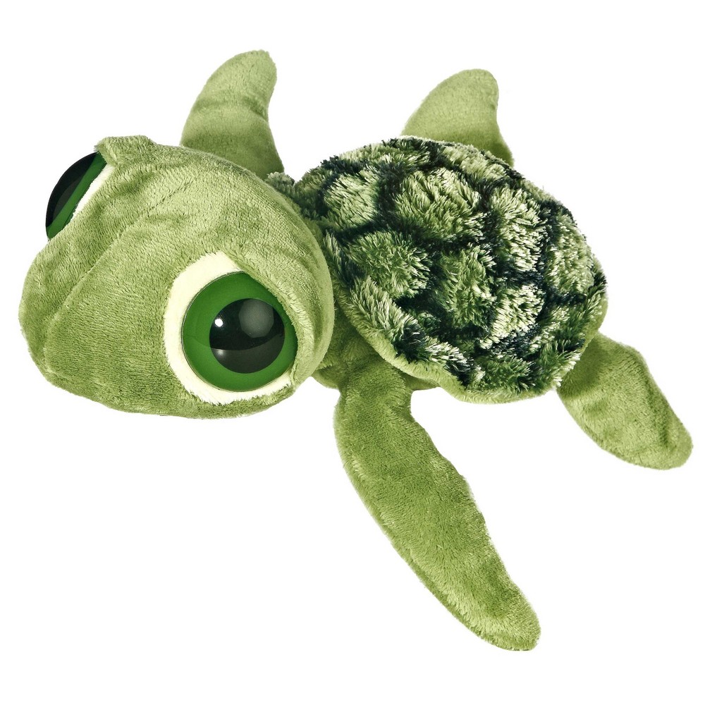 Aurora Dreamy Eyes 10\" Slide Sea Turtle Green Stuffed Animal