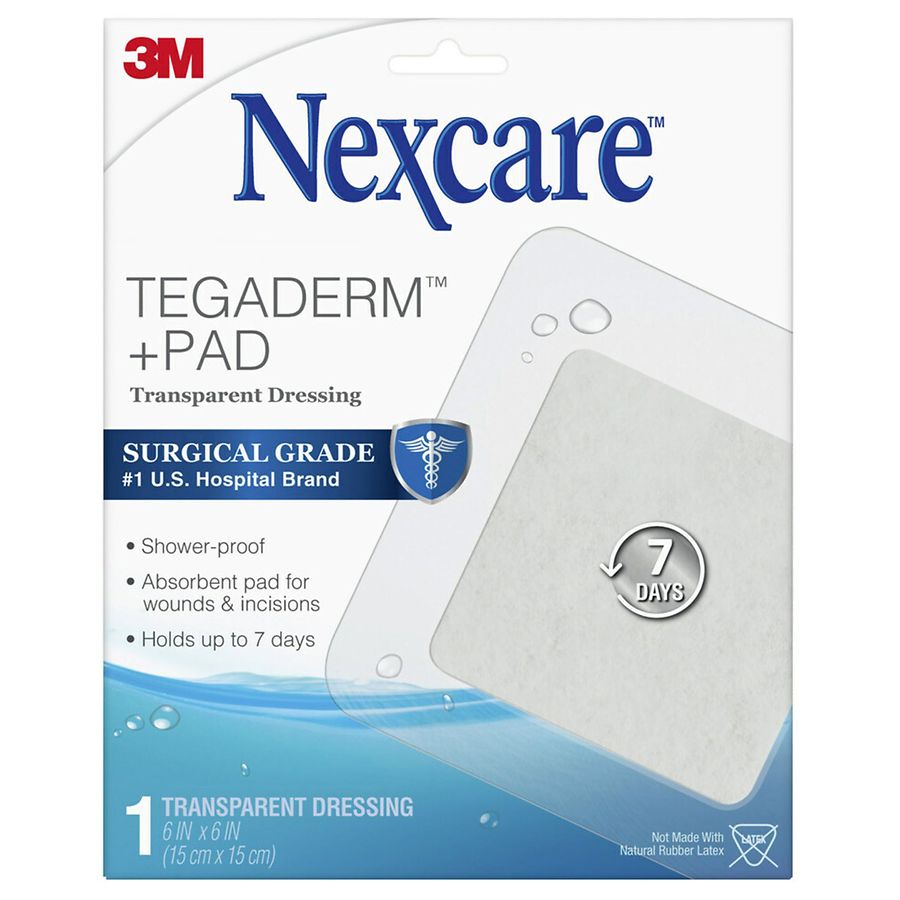 Nexcare Tegaderm Pad Transparent Dressing 6\"x6\", 1 Count