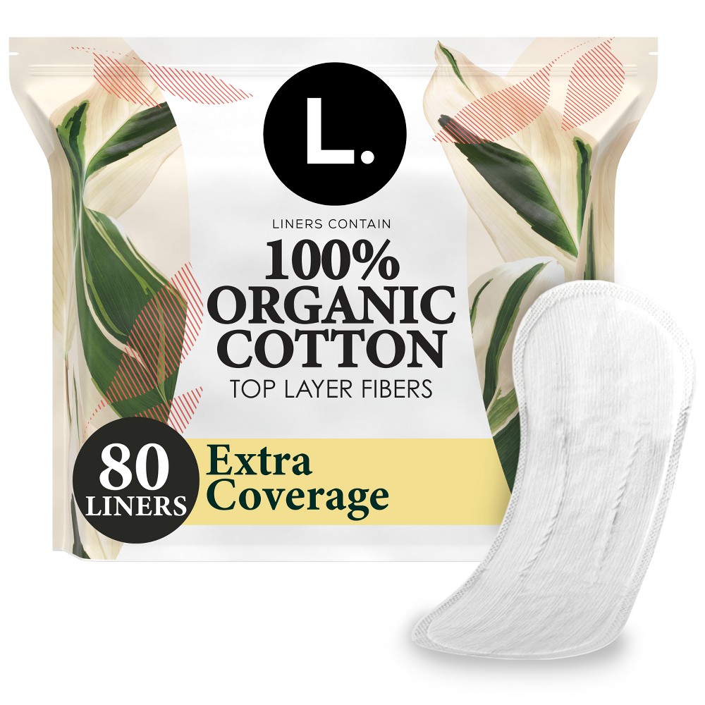 L. Cotton Topsheet Ultra Thin Extra Coverage Panty Liners - 80ct