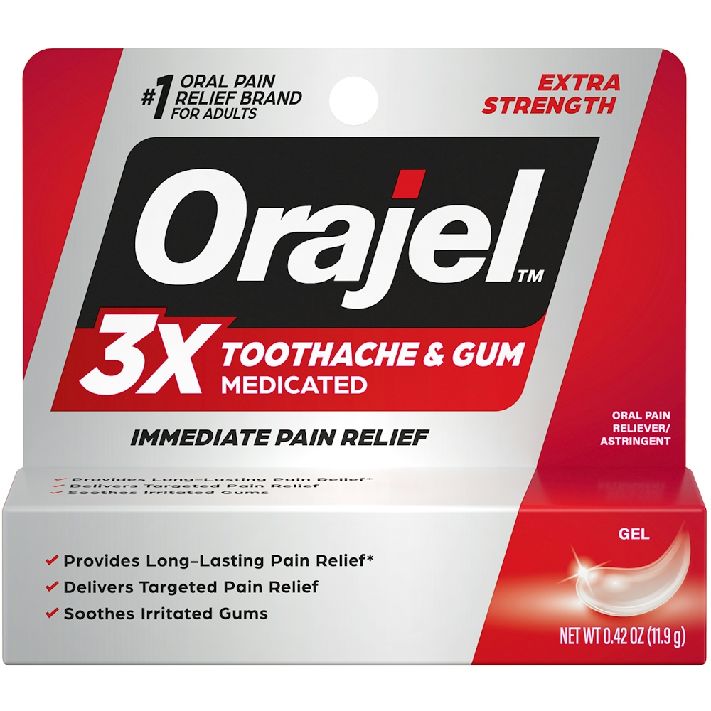 Orajel 3x Medicated For Toothache & Gum, Instant Pain Relief, Gel