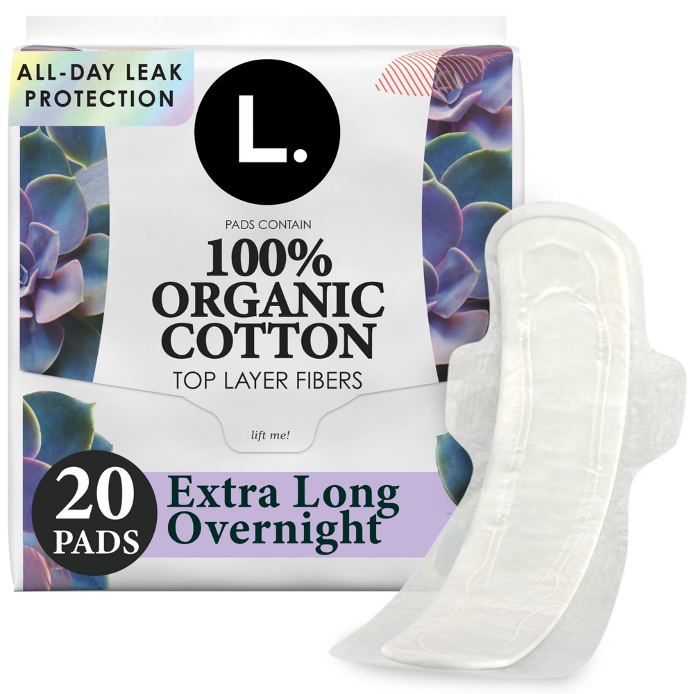 L. Organic Cotton Maxi Extra Long Overnight Pads