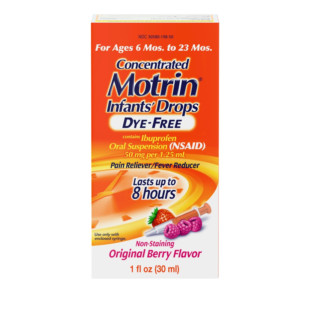 Infant's Motrin Fever Reducer & Pain Reliever For Babies, Drops, Berry Flavor, 1 Fl. Oz