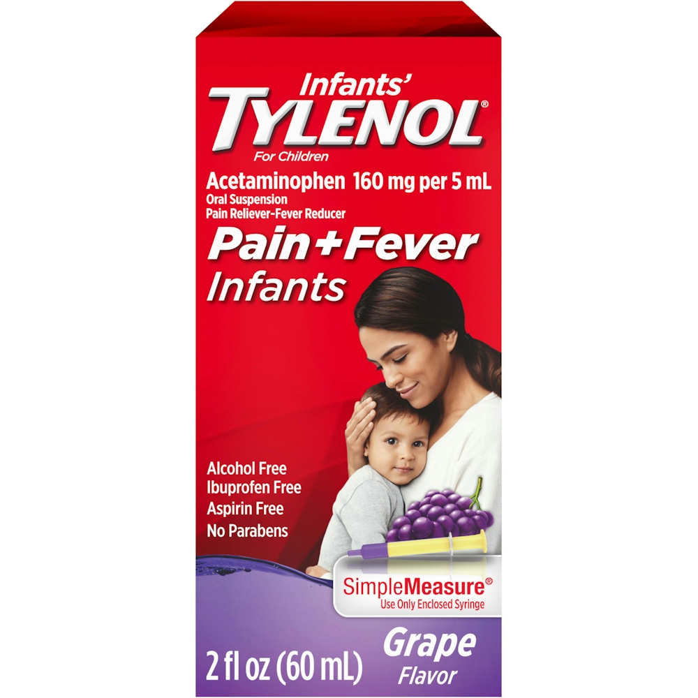 Infant's Tylenol Pain + Fever Oral Suspension Grape Flavor - 2 Oz