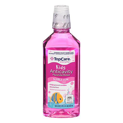 TopCare Children’s Anticavity Fluoride Rinse Bubble Gum Flavor 18 fl oz