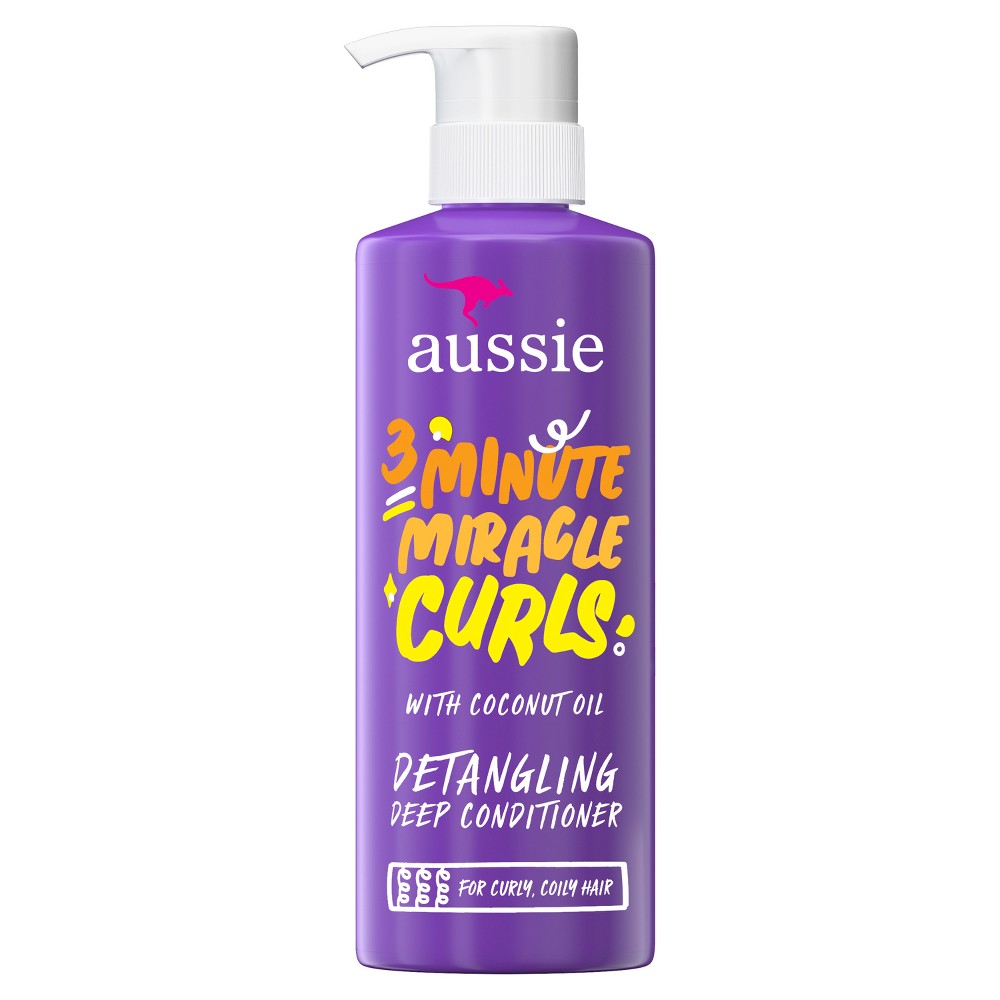 Aussie 3 Minute Miracle Curls Detangling Deep Conditioner With Coconut Oil, 16 Fluid Ounce