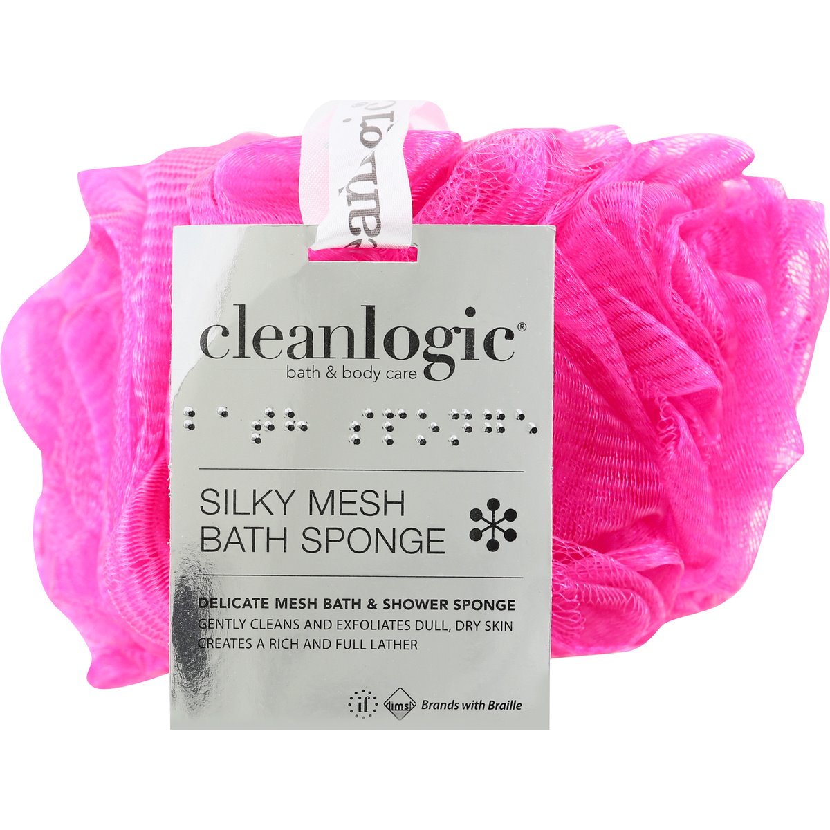Cleanlogic Bath Sponge, Silky Mesh