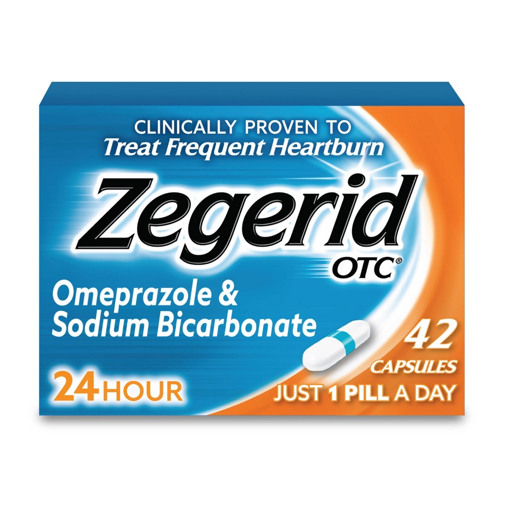 Zegerid OTC Omeprazole 20mg And Sodium Bicarbonate Acid Reducer For Frequent Heartburn Capsules - 42ct