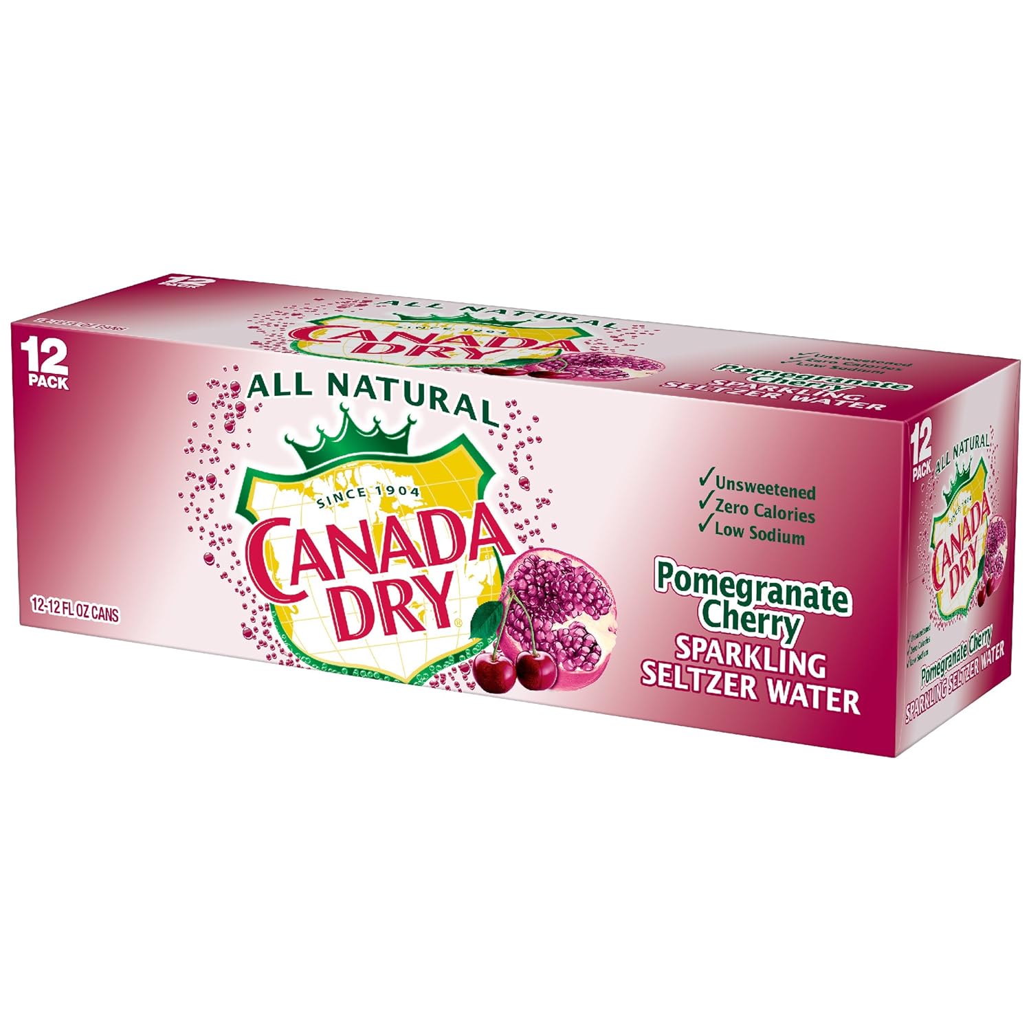 Canada Dry Pomegranate Cherry Sparkling Seltzer Water 144.00 Fl Oz