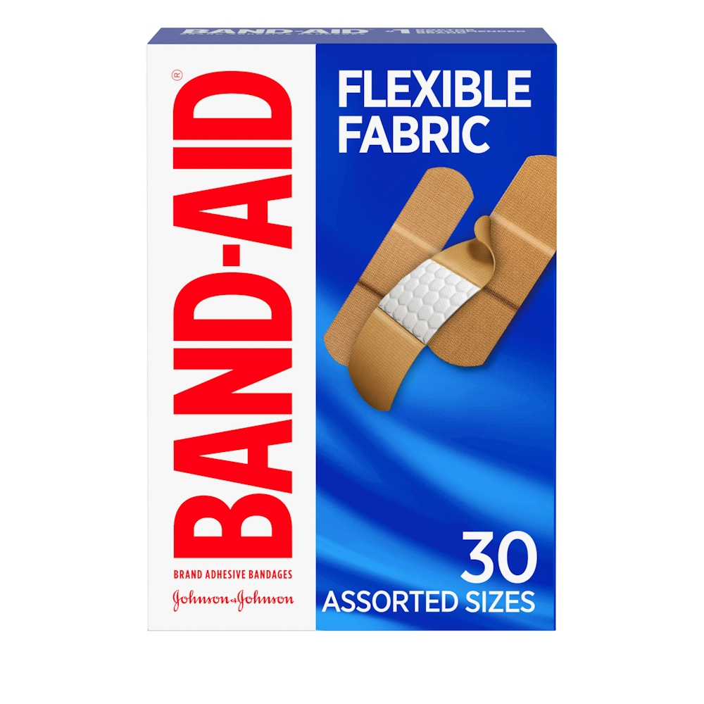 Band-Aid Brand Band-AidBrand Flexible Fabric Assorted Sizes Adhesive Bandages 30 Ct Box