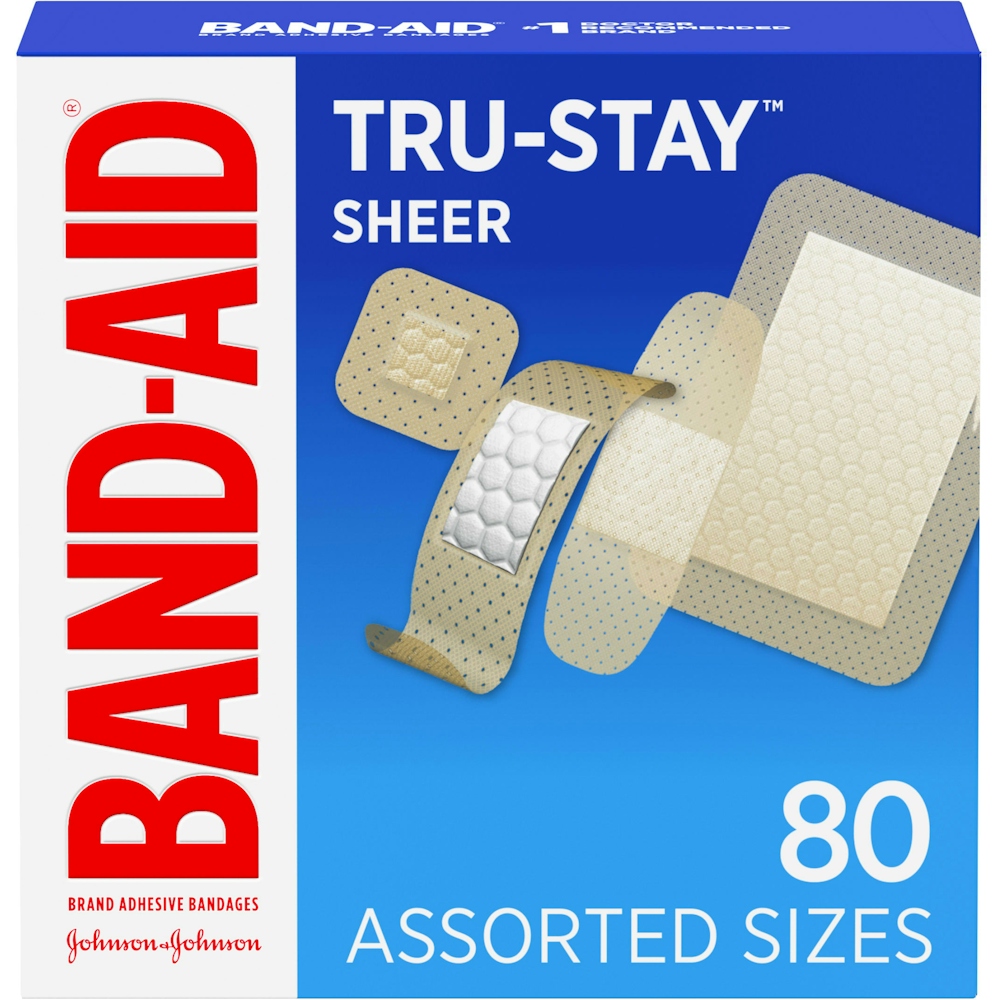 Band-Aid Brand Tru-Stay Sheer Strips Adhesive Bandages Assorted Sizes