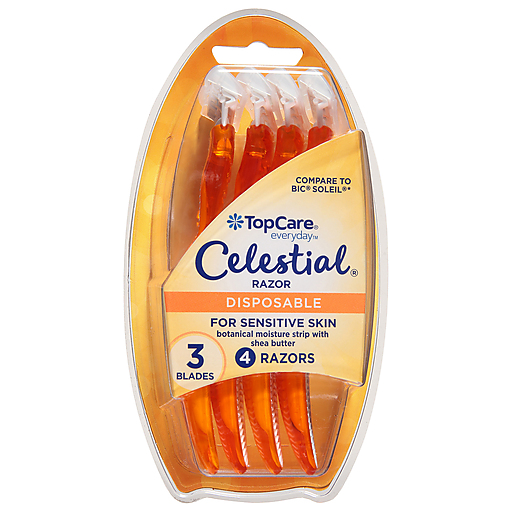 TopCare Celestial 3‑Blade Disposable Razors, 4 ct
