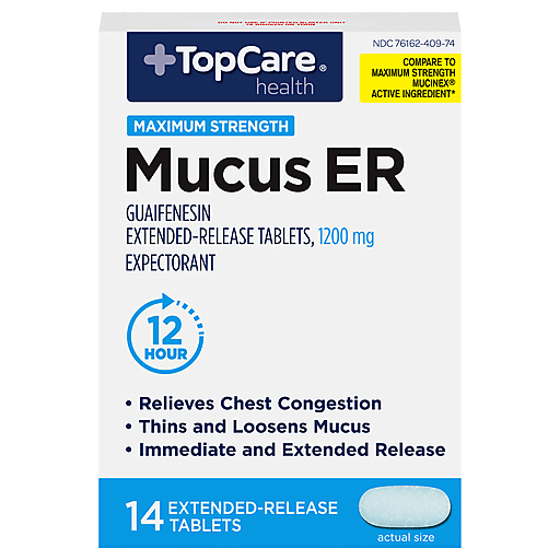 TopCare Maximum Strength Mucus Relief Extended‑Release Tablets 14 ct