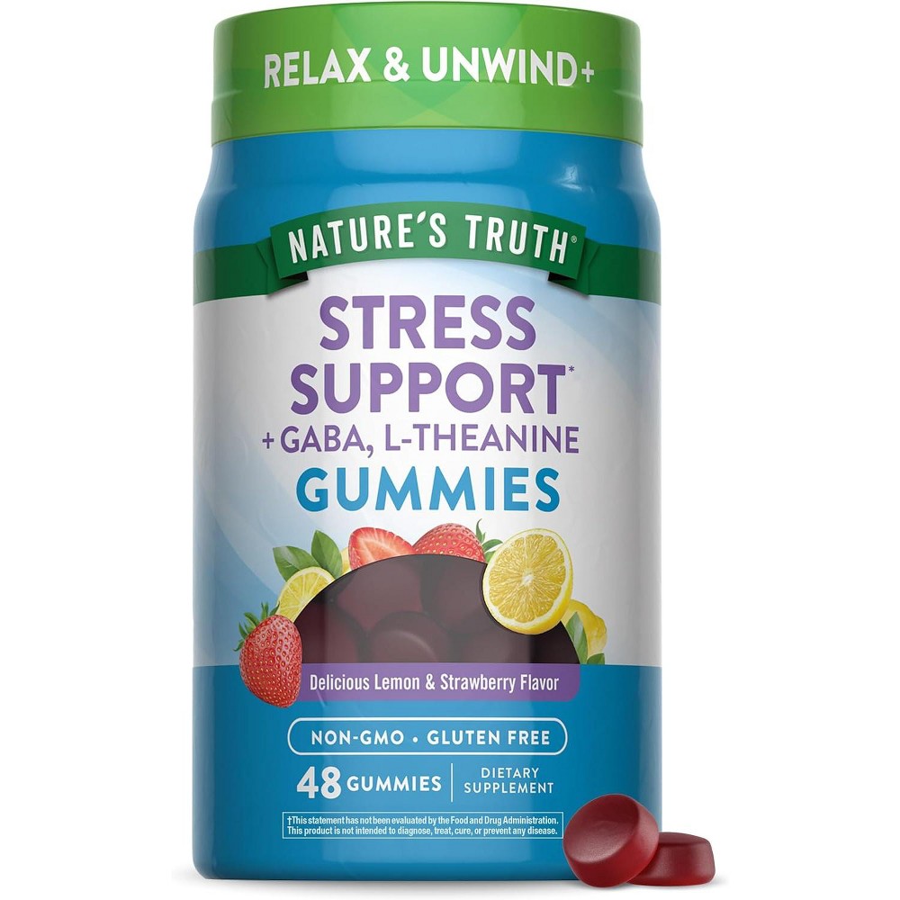 Nature's Truth Stress Support, Gummies, Natural Lemon & Strawberry Flavor