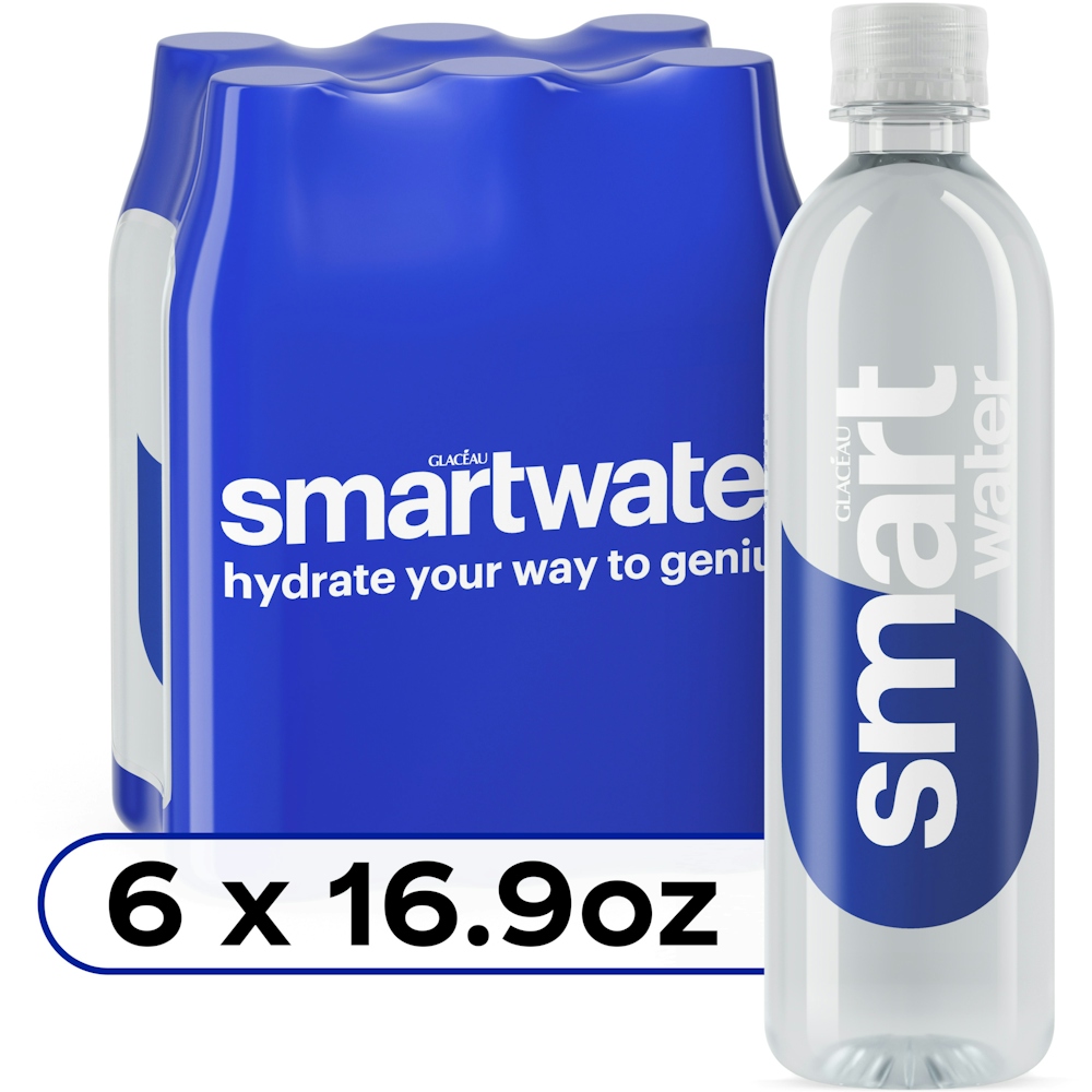 Smartwater Vapor Distilled Premium Water Bottles, 16.9 Fl Oz