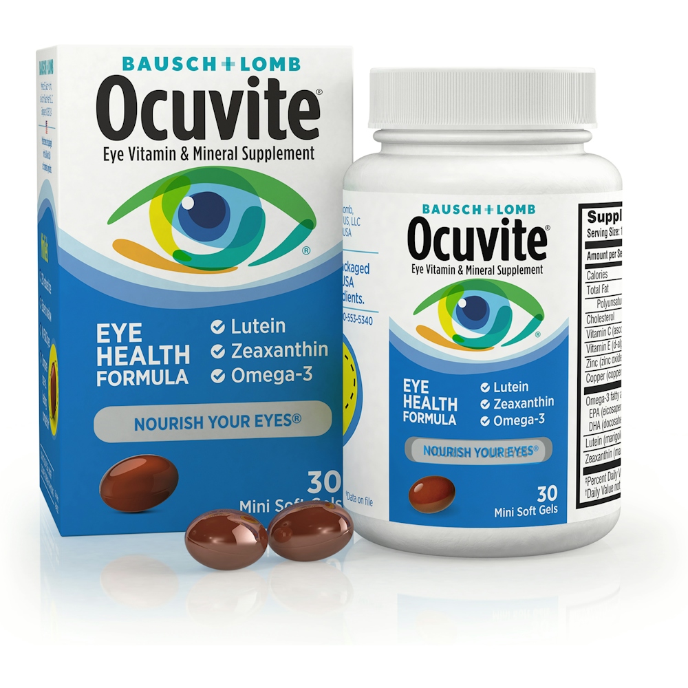 Ocuvite Eye Health Formula Vitamin & Mineral Supplement 30 Ct Soft Gels