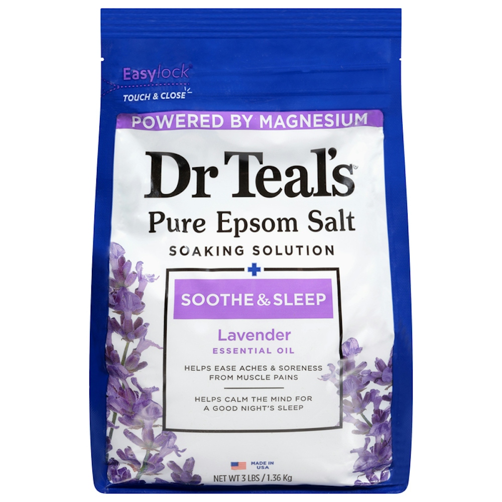 Dr Teal's Soaking Solution, Pure Epsom Salt, Soothe & Sleep With Lavender 3 Lb