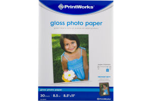 PrintWorks Gloss Photo Paper 8.5\" X 11\"