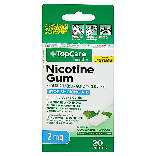 TopCare Health Nicotine Gum Cool Mint Flavor 2 mg, 20 ct