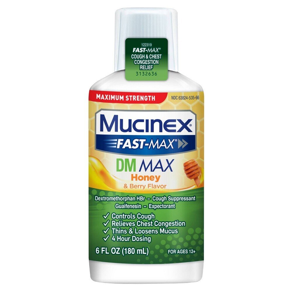 Mucinex Maximum Strength Honey & Berry Flavor Dm Max 6 Fl Oz