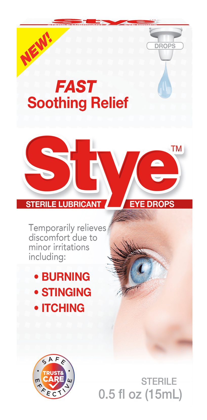 Stye Sterile Lubricant Eye Drops Fast Soothing Relief 0.5 Oz