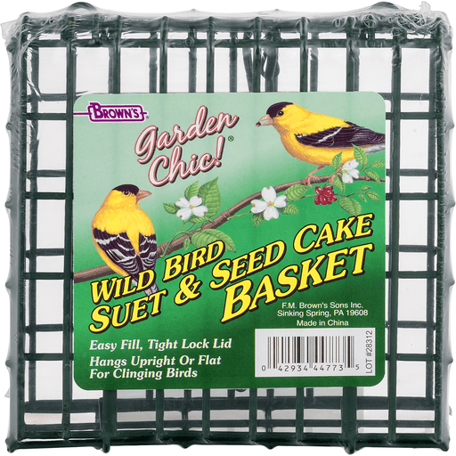 Garden Chic! Brown's Wild Bird Suet & Seed Cake Basket