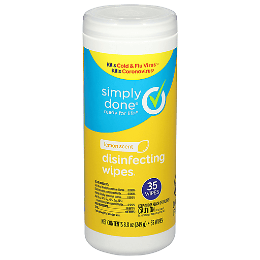 Simply Done Disinfecting Wipes Lemon Scent 35 ct