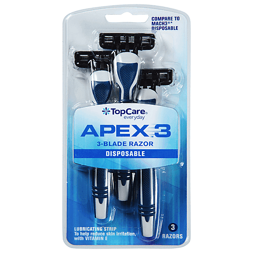 TopCare Apex 3 3‑Blade Razors, 3 ct