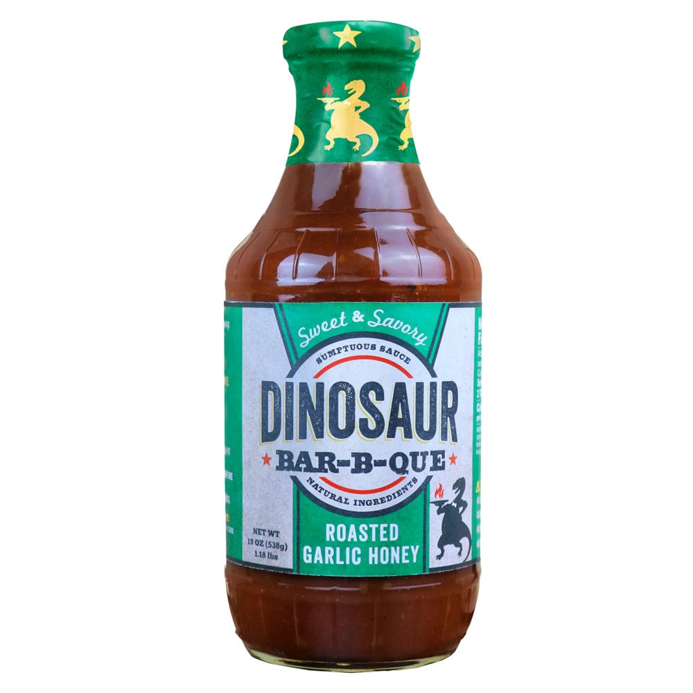 Dinosaur Bar-B-Que Barbeque Sauce, Roasted Garlic Honey, 19oz