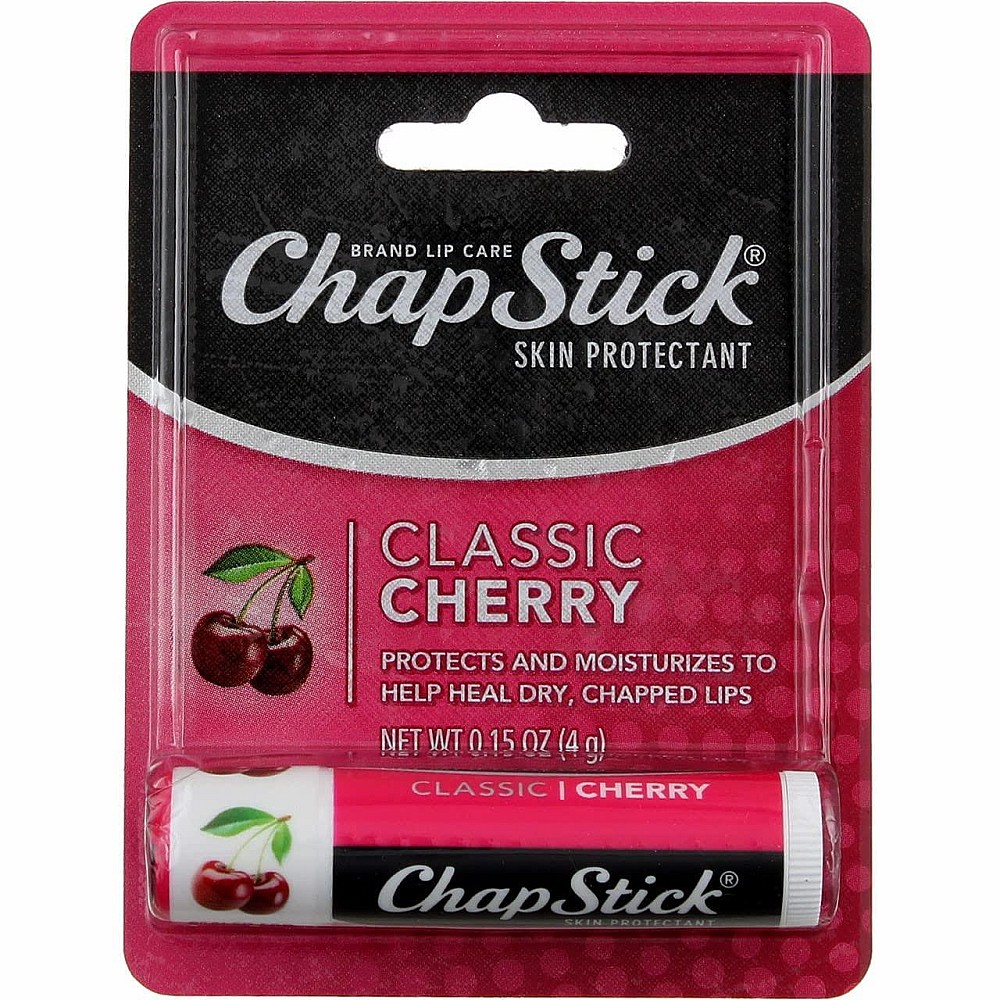 ChapStick Classic Cherry Flavor Skin Protectant Flavored Lip Balm Tube, 0.15 Oz