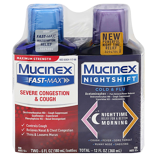 Mucinex Fast Max & Night Shift Cold & Flu Liquid Combo Pack