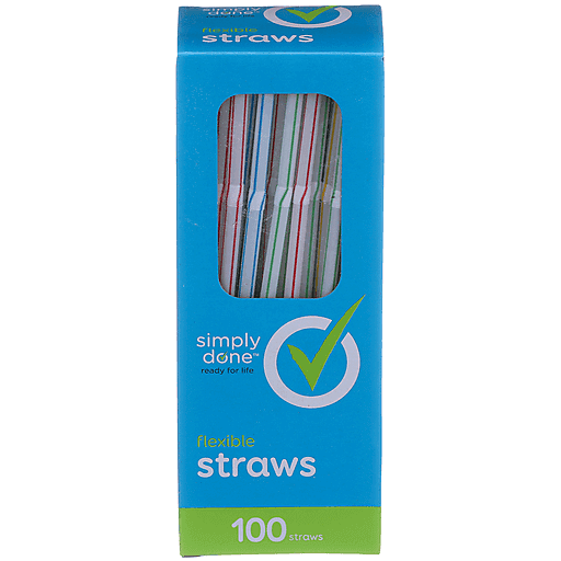 Simply Done Flexible Plastic Straws 100 ct