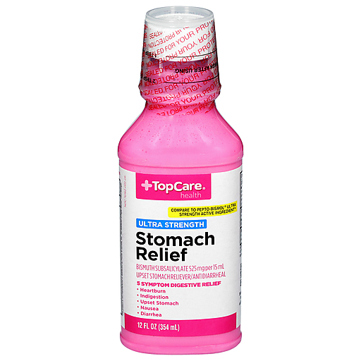 TopCare Pink Bismuth Liquid Antacid Ultra Strength 12 fl oz
