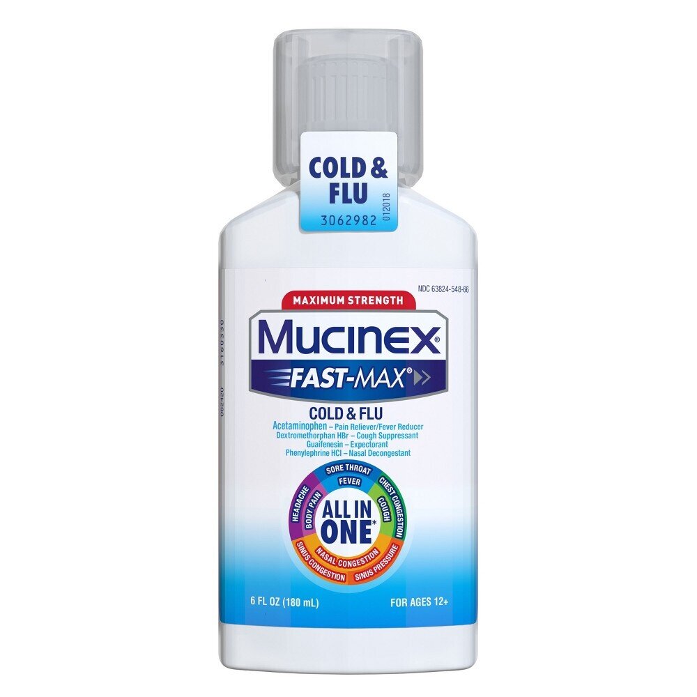 Mucinex Fast Max Maximum Strength Cold & Flu 6 Fl Oz