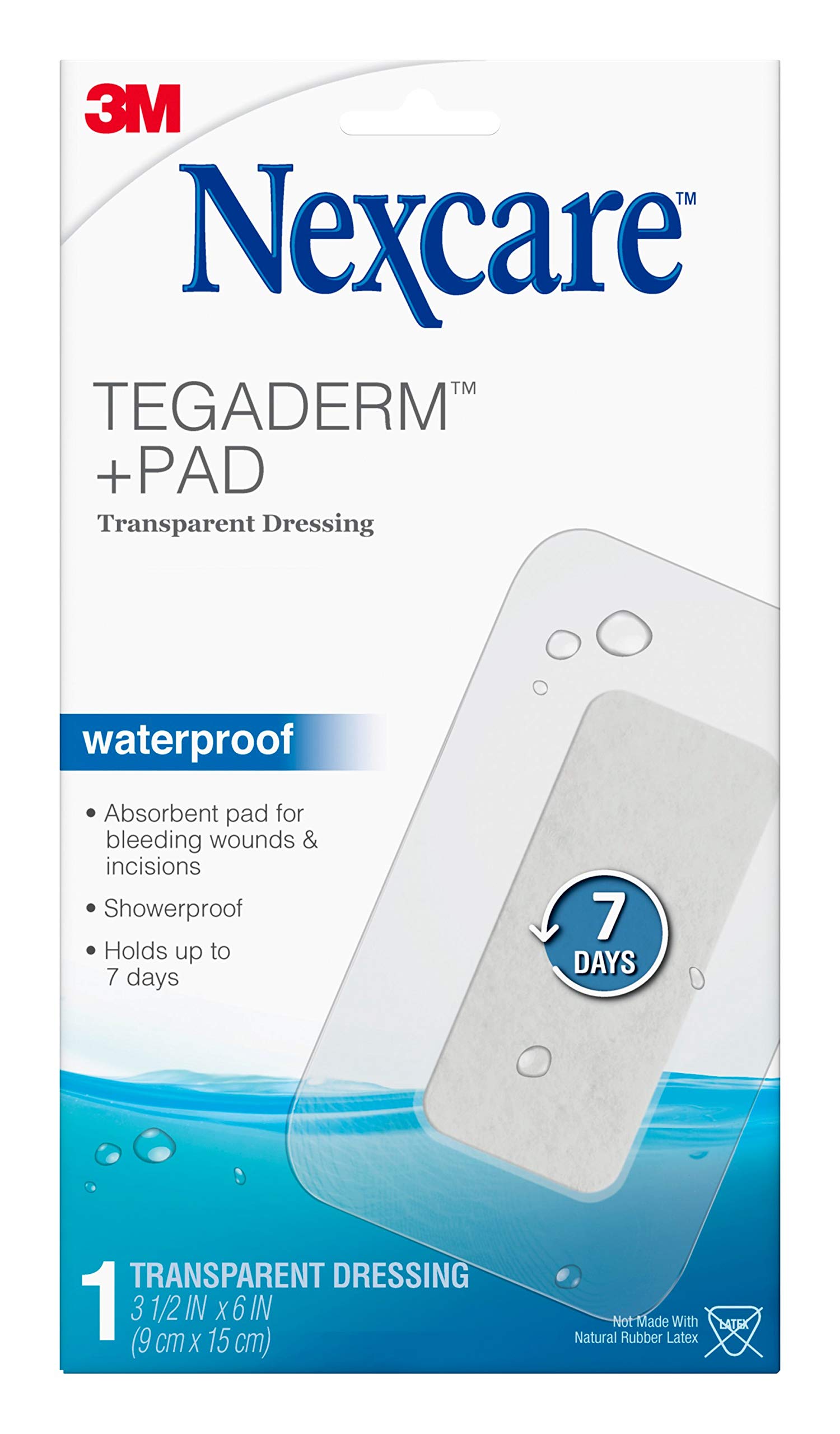 Nexcare Dressing With Pad Waterproof Adhesive 3-1/2\" X 6\"