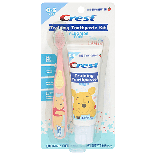 Crest Training Toothpaste Kit, Mild Strawberry Gel, 0-3 Yrs