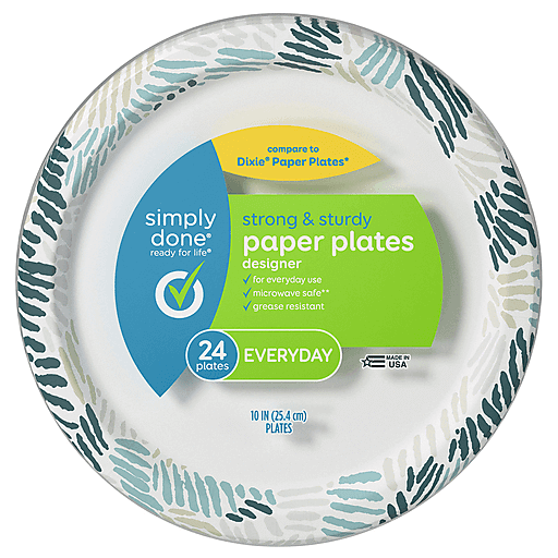 Simply Done Everyday Strong & Sturdy Designer Paper Plates 10 in 24 ct