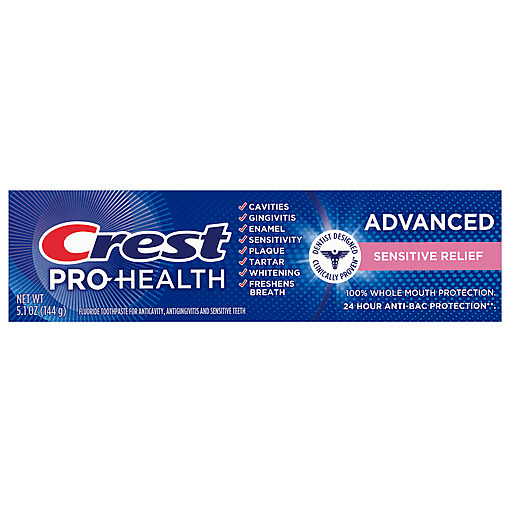Crest Toothpaste, Fluoride, Sensitive Relief, Advanced 5.1 Oz