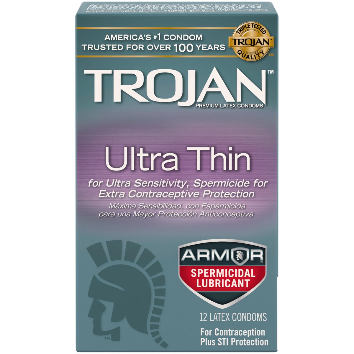 Trojan Condom Sensitivity Ultra Thin Spermicidal Lubricated Condoms