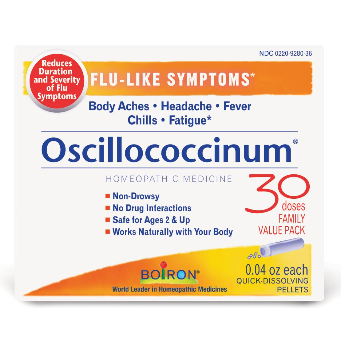 Boiron Oscillococcinum Homeopathic Medicine Quick-Dissolving Pellets 30 Doses