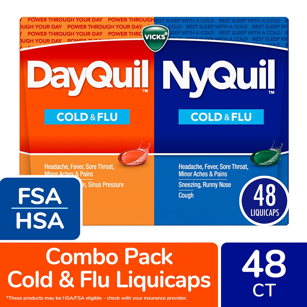 Vicks Dayquil Nyquil Cold & Flu Relief LiquiCaps Combo Pack