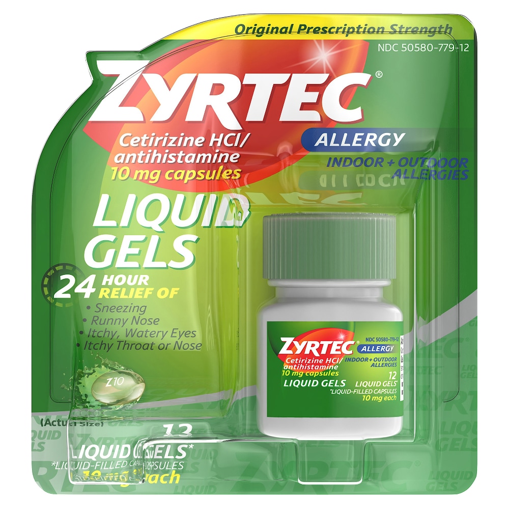 Zyrtec Original Prescription Strength Liquid Gels 10 Mg Allergy
