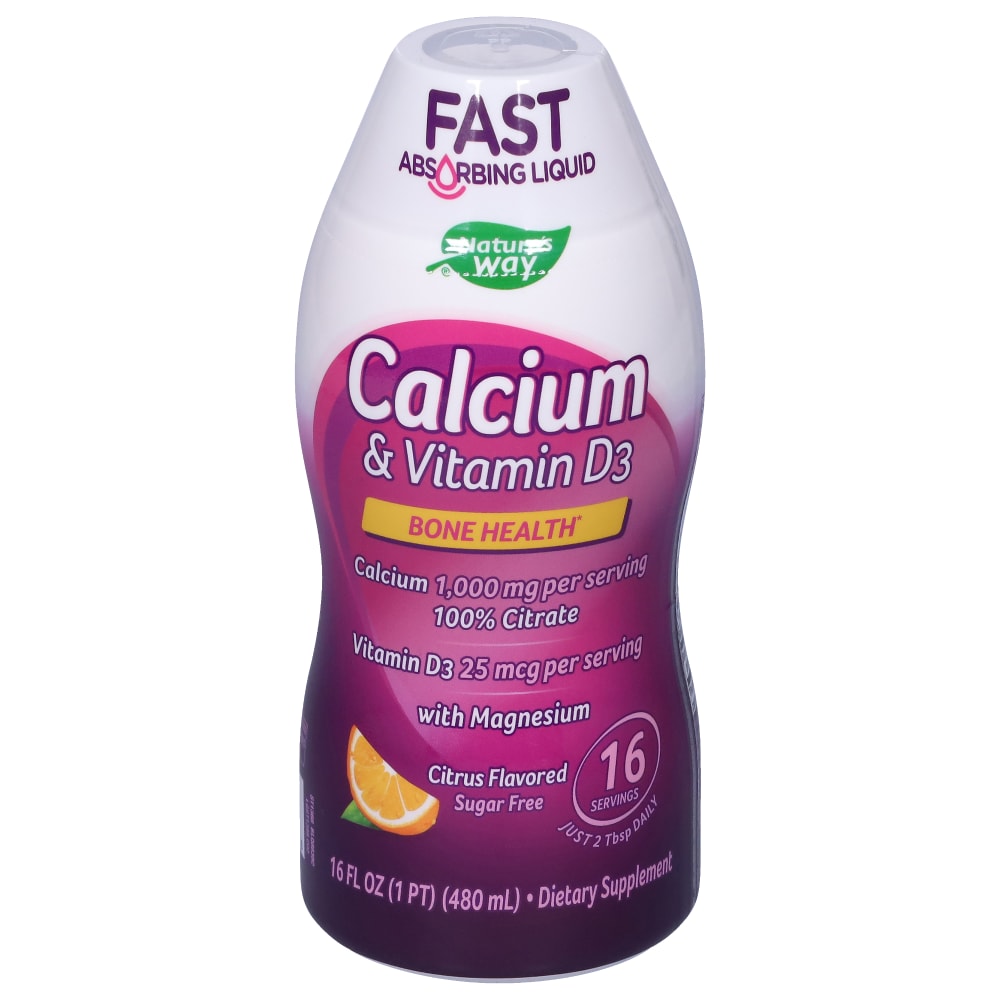 Nature's Way Calcium & Vitamin D3 Liquid Dietary Supplement Citrus S/F - 16 Oz