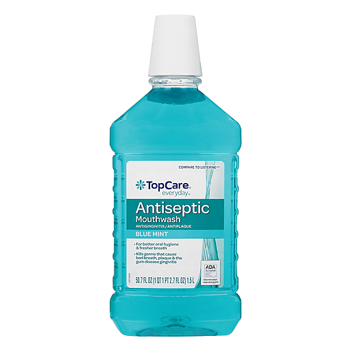 TopCare Antiseptic Mouth Rinse Blue Mint 50.7 fl oz