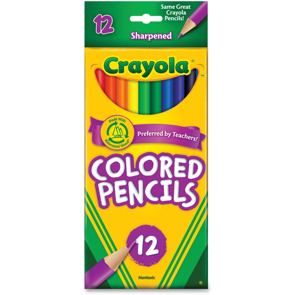 Crayola Long Barrel Colored Woodcase Pencils Assorted Colors 12ct