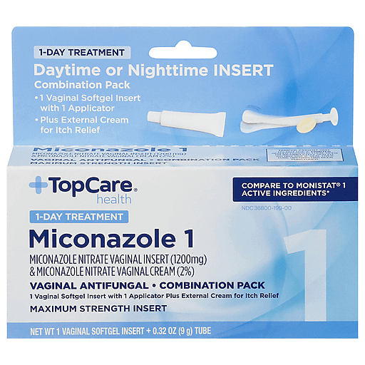 TopCare Miconazole 1 Nighttime Vaginal Antifungal Insert 1,200 mg, 1 ct