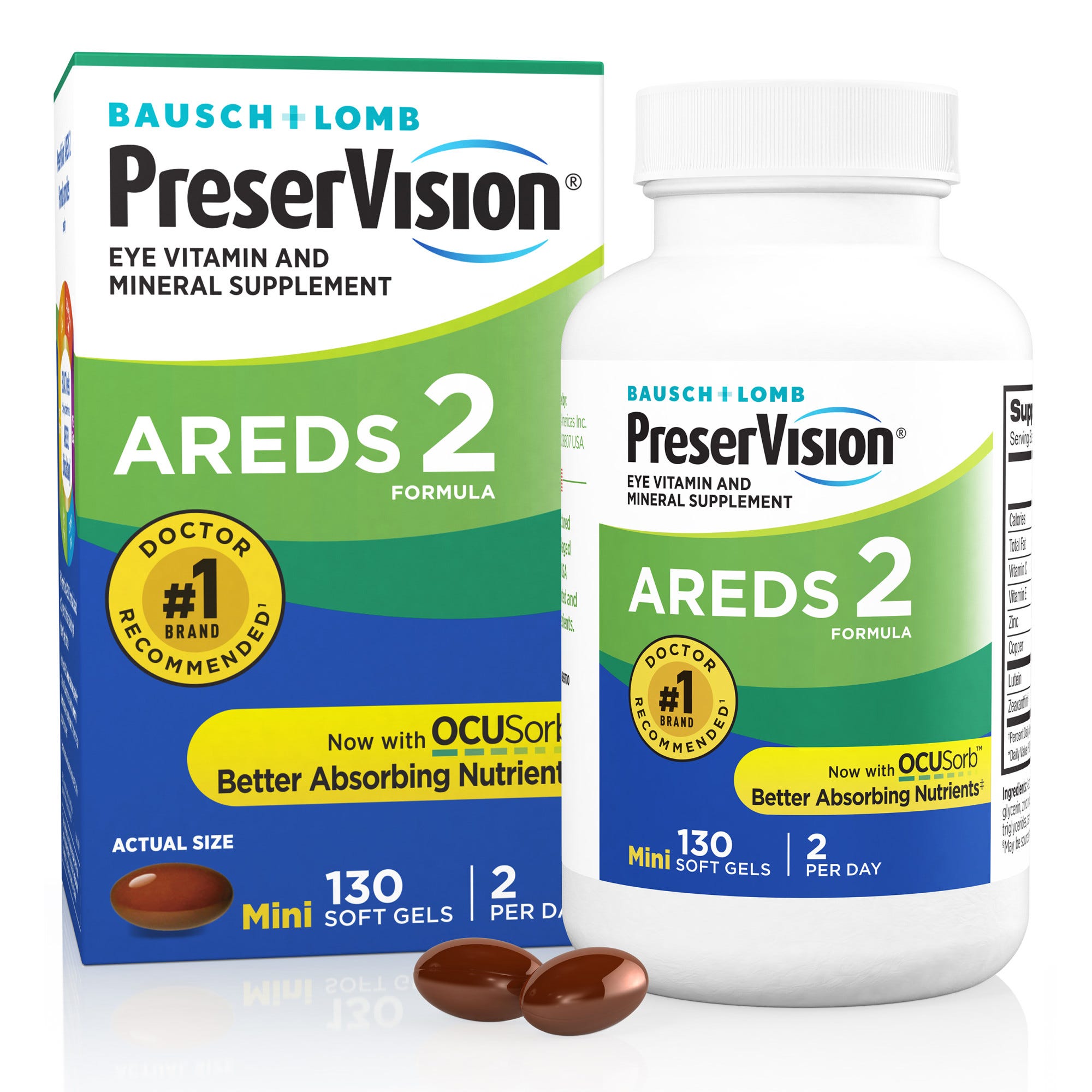 PreserVision Eye Vitamin & Mineral Supplement AREDS 2, Soft Gels 130 Count