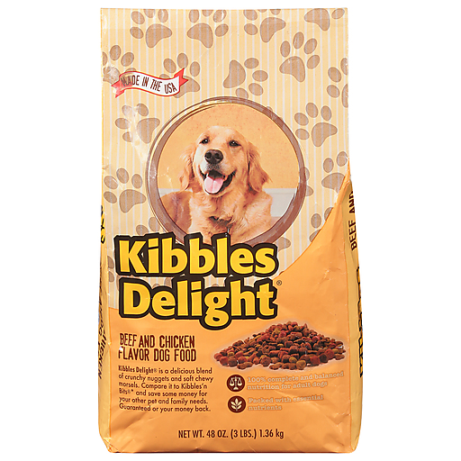 Kibbles Delight Dog Food, Beef And Chicken Flavor 48 Oz