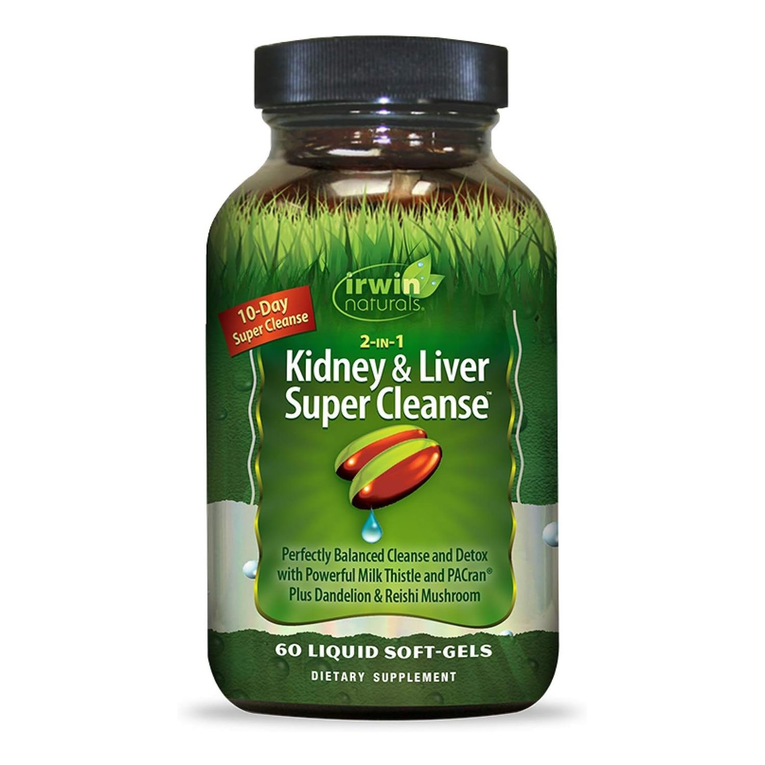 Irwin Naturals 2 In 1 Kidney & Liver Super Cleanse, 60 Liquid Soft-Gels